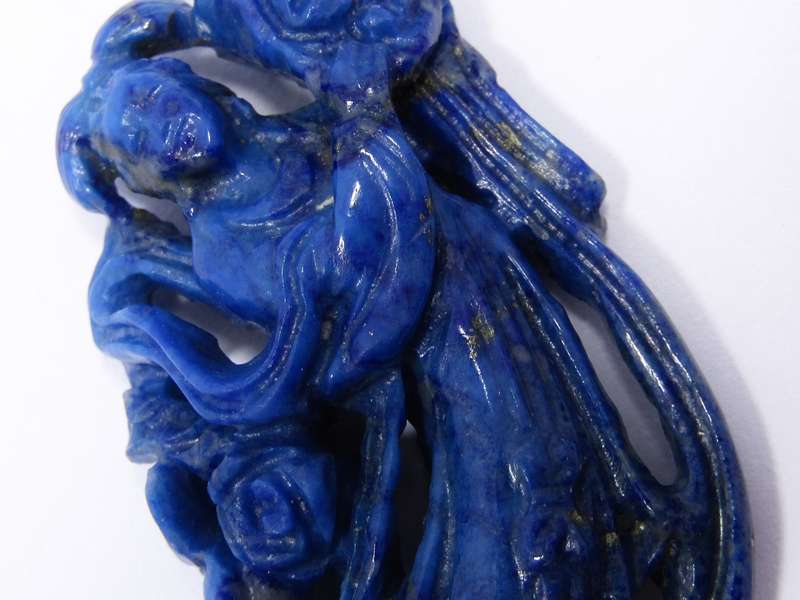 Beautiful! Vintage Carved Oriental Lapis Lazuli Stone, Unmounted