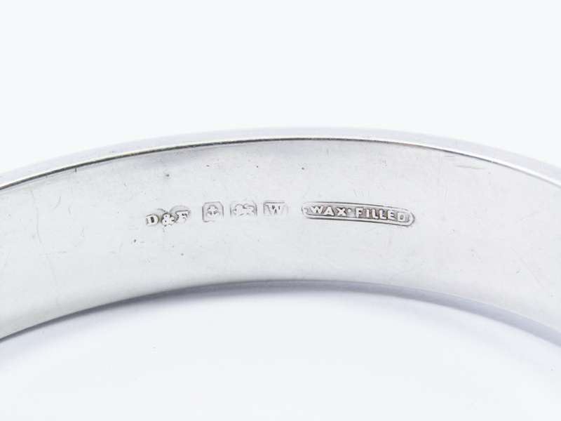Stunning! Vintage (c1946) Hallmarked Silver & Gold Hinged Bangle