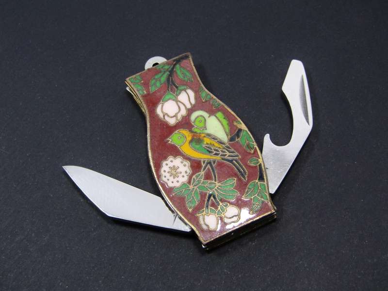 A Stunning Double Sided Cloisonne Utility Knife