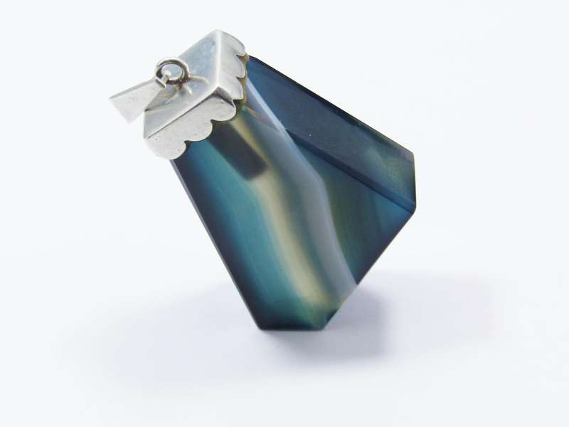 Lovely Chunky Agate Pendant in Sterling Silver.