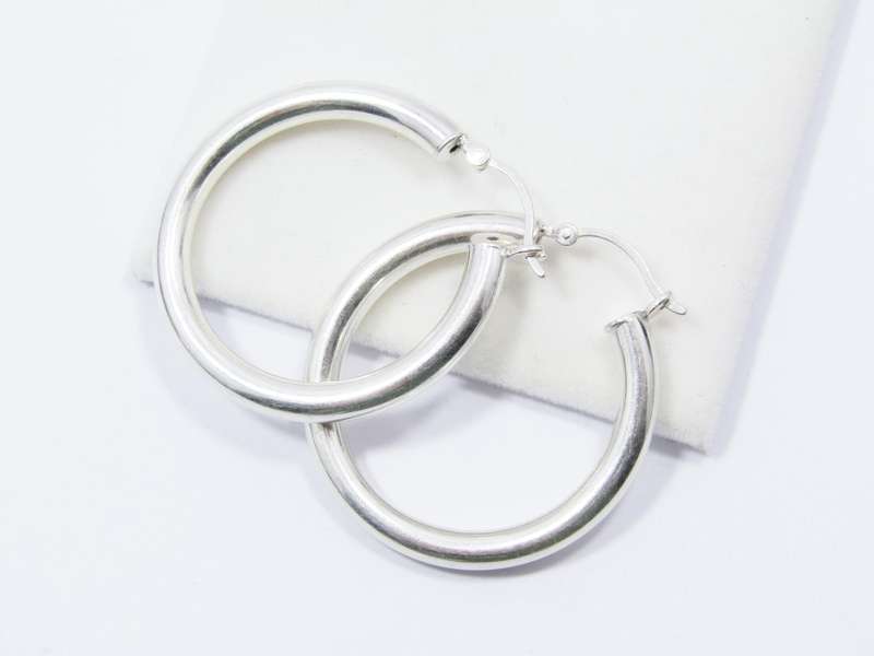 A Stunning Pair of Gypsy Hoop Earrings in Sterling Silver