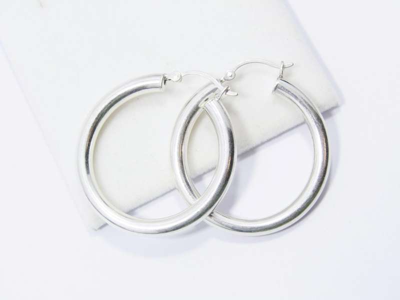 A Stunning Pair of Gypsy Hoop Earrings in Sterling Silver