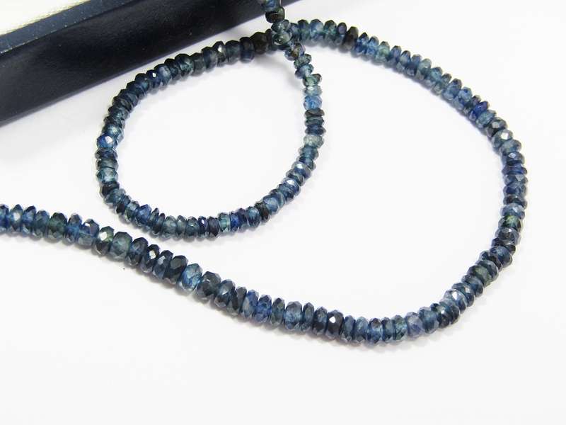 Stunning! Genuine Graduated Sapphire Beads with 9CT Gold Clasp