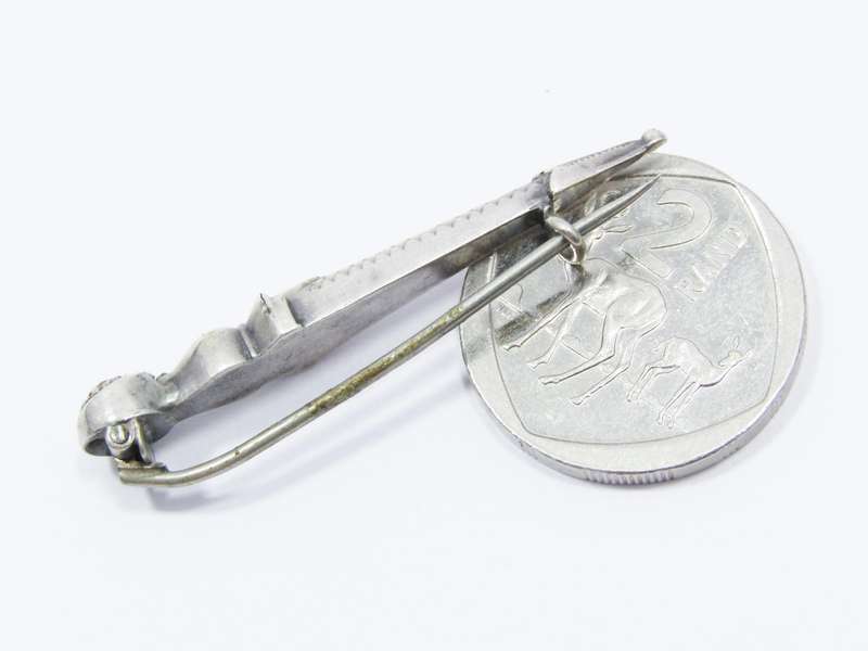 Antique Scottish Sterling Silver Small Dirk Brooch