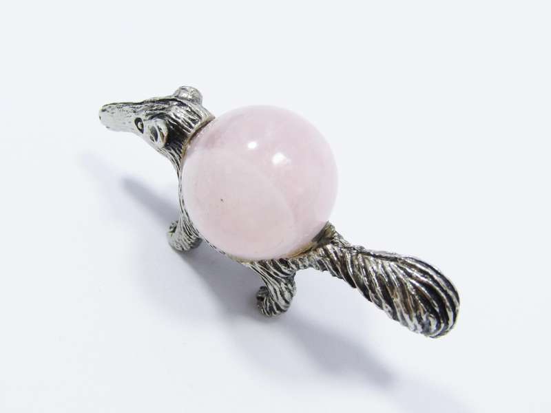Vintage Silver-Plated "Aardvark" Gemstone Figurine