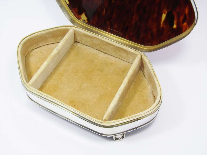 Rare Find! Antique (c1924) Art Deco Hallmarked Silver & Tortoise Shell Jewellery Box