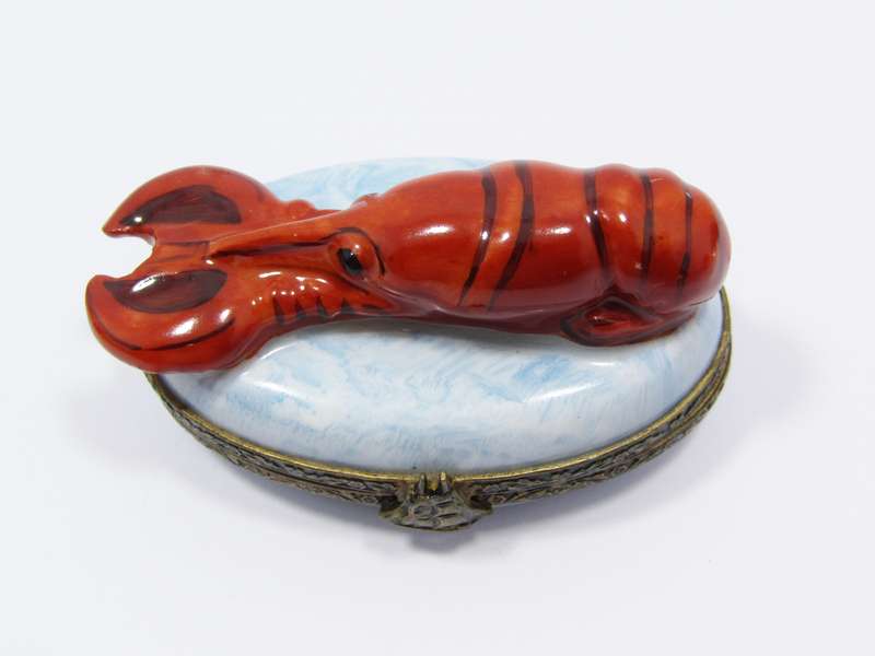 Limoges (France) Hand-Painted "Lobster" Trinket Box