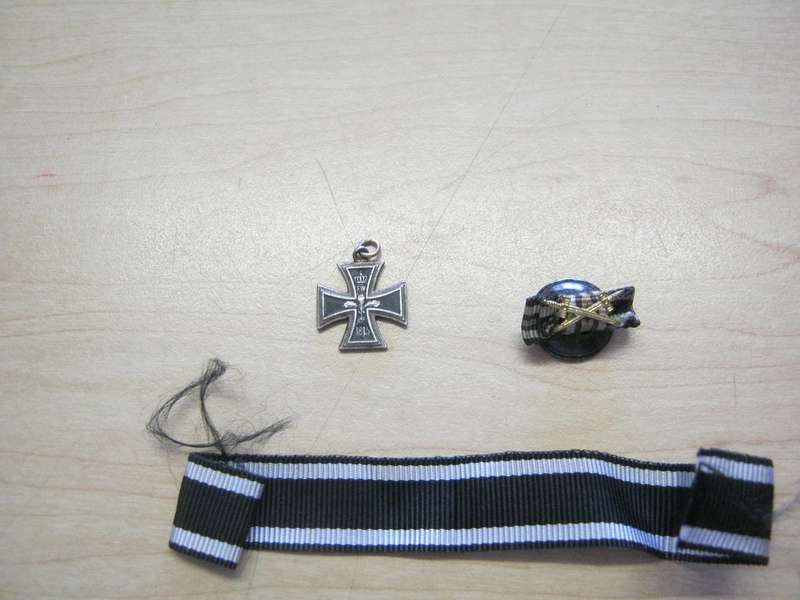 WW 1 German Mini Iron Cross and button ribbon.