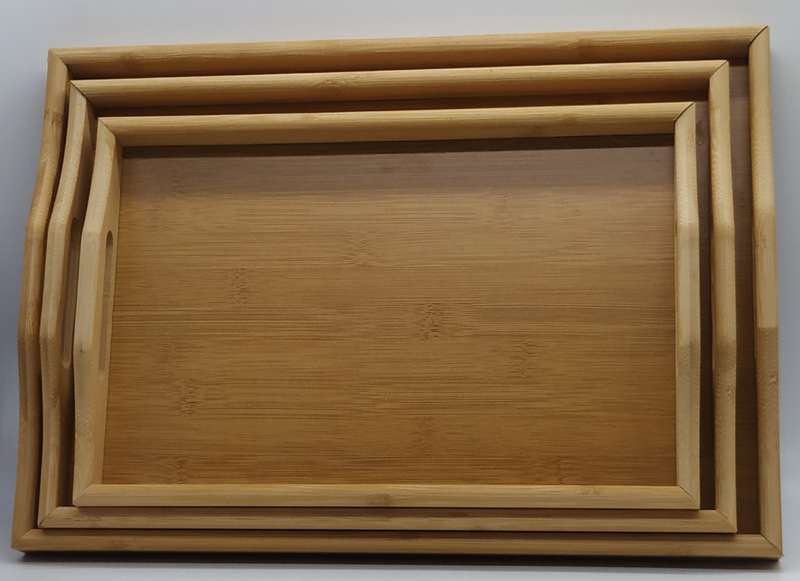 WOODEN TRAY SET (3PC)