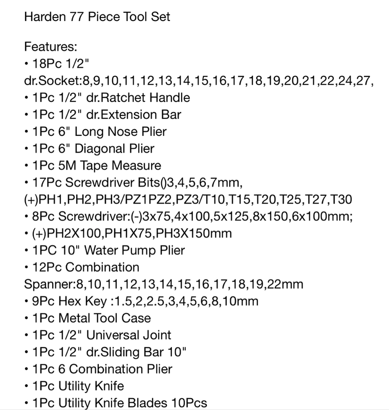 77 Piece Harden 5 Tier Toolbox