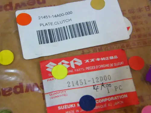 Lot of 2 Suzuki clutch drive plates - part 21451-14A00