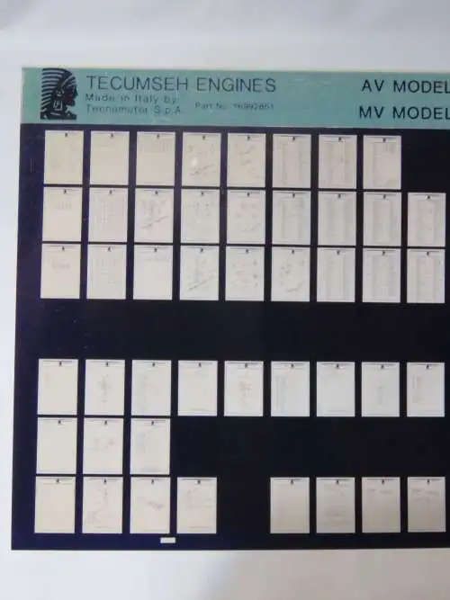 Lot of Kymco and Tecumseh Engines fiche cards