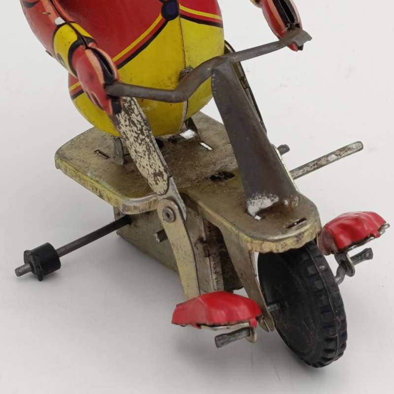 Vintage Mechanical Circus monkey on tricycle toy - needs some TLC