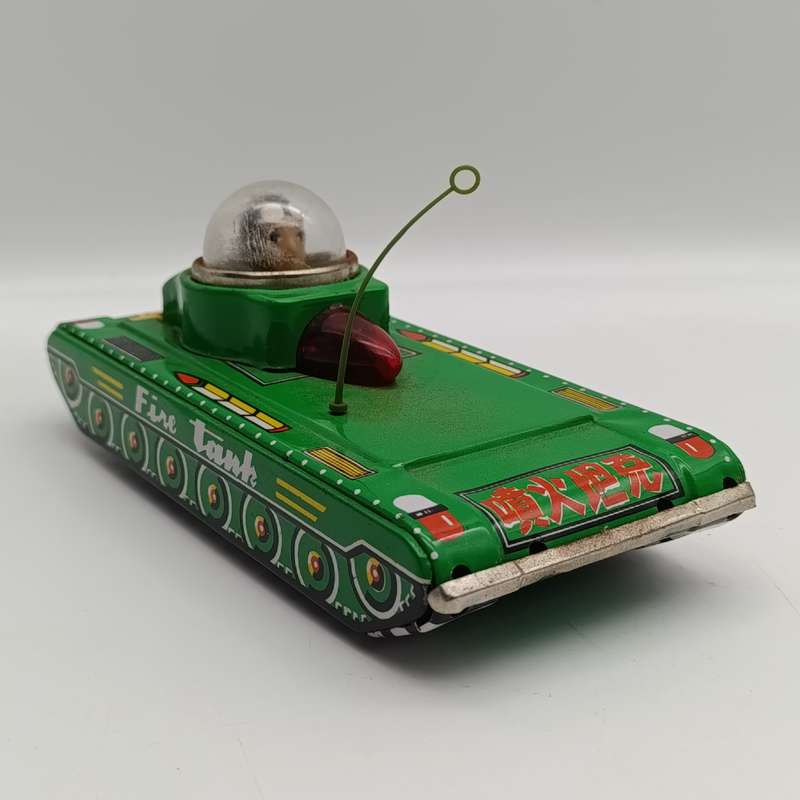 Vintage Chinese MF956 tinplate Fire tank friction toy