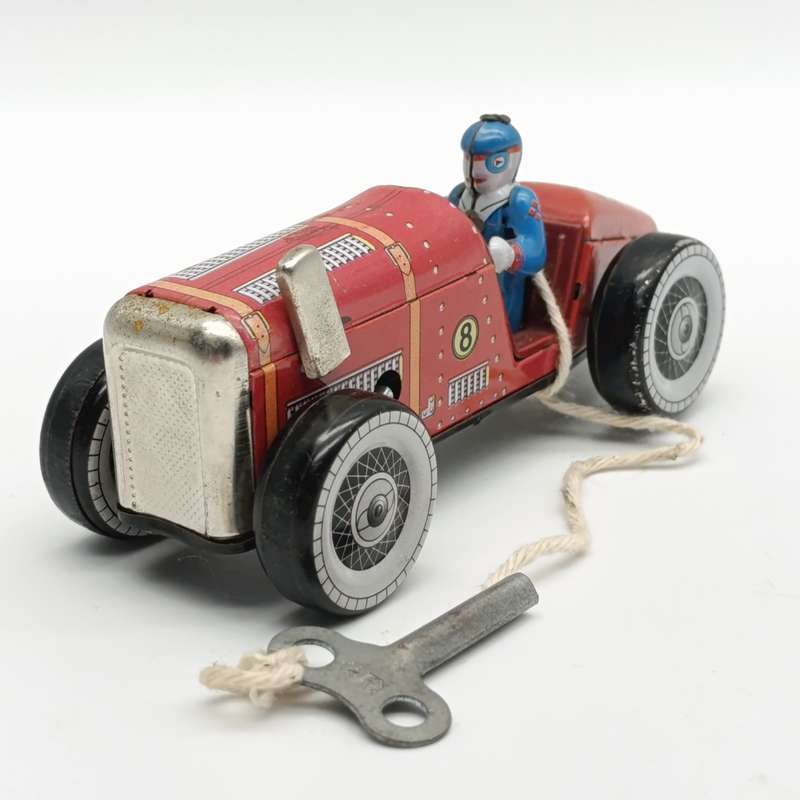 Vintage China MS447 mechanical tinplate racing toy car