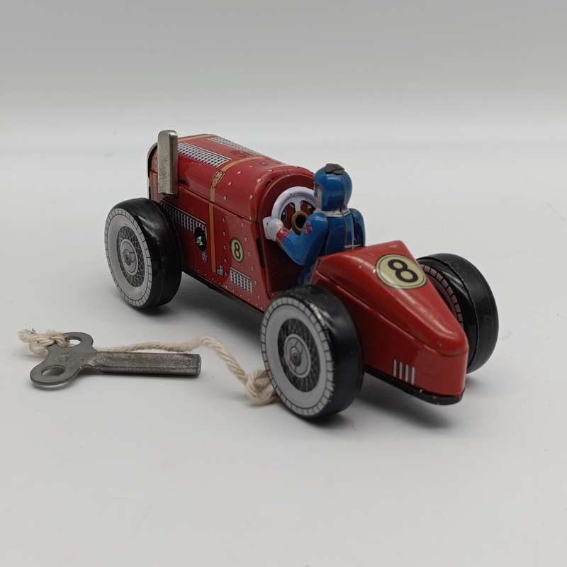 Vintage China MS447 mechanical tinplate racing toy car