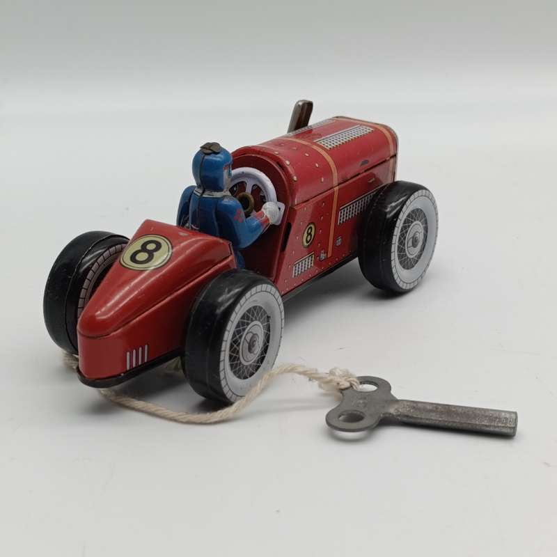 Vintage China MS447 mechanical tinplate racing toy car