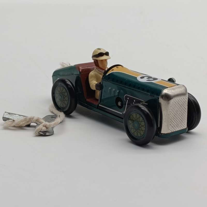 Vintage St John tinplate mechanical race car toy