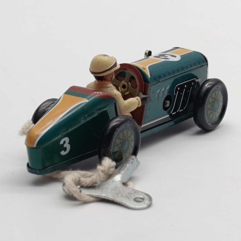 Vintage St John tinplate mechanical race car toy