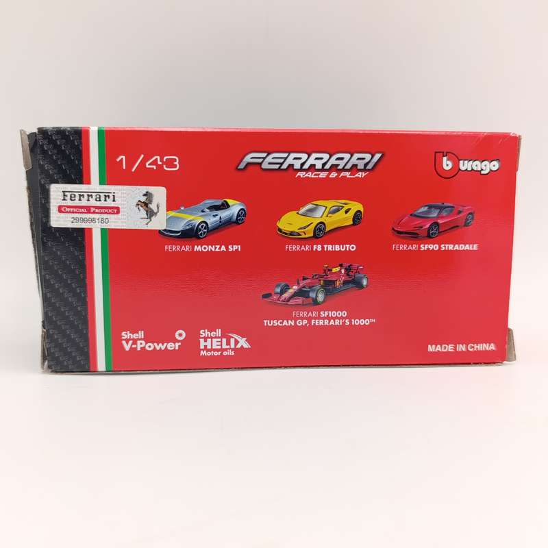 Bburago Shell Ferrari Monza SP1 die-cast model car - scale 1/43