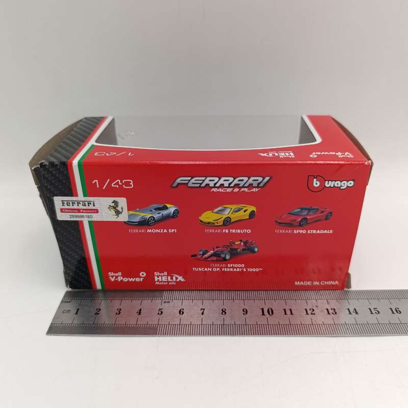 Bburago Shell Ferrari Monza SP1 die-cast model car - scale 1/43