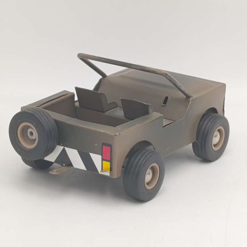 Vintage Pressed Steel Camo SA Army Jeep with trailer