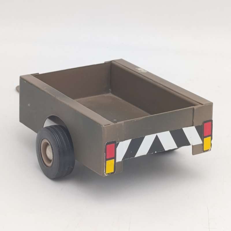 Vintage Pressed Steel Camo SA Army Jeep with trailer