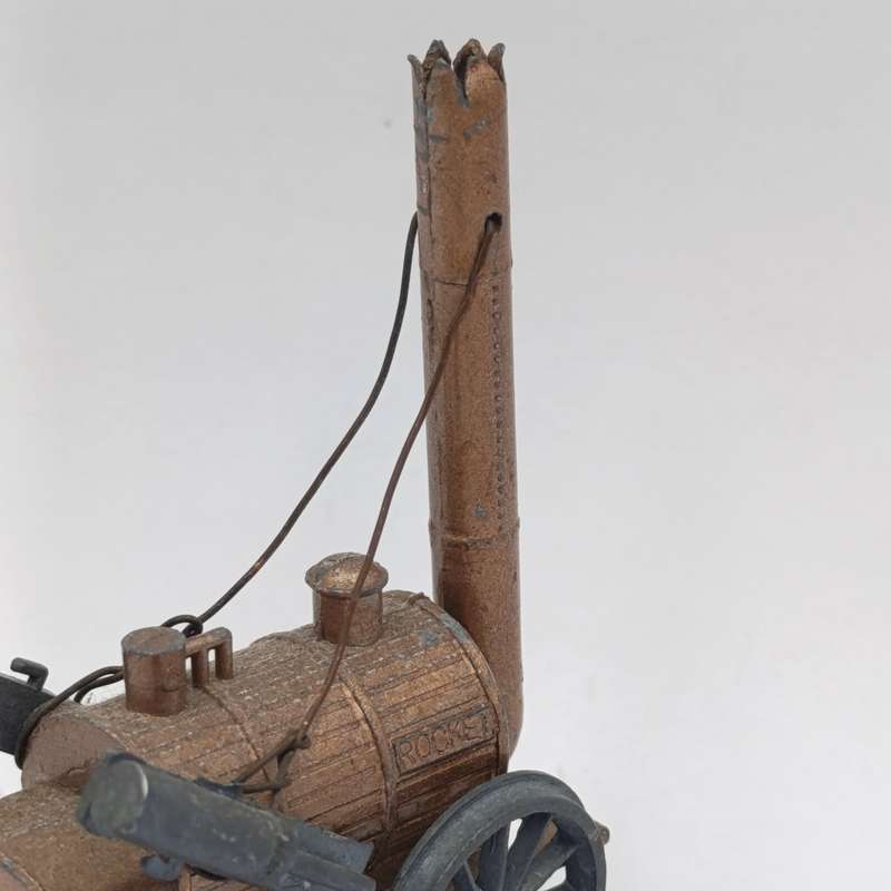 Vintage Benbros Stephenson's rocket die-cast steam wagon model