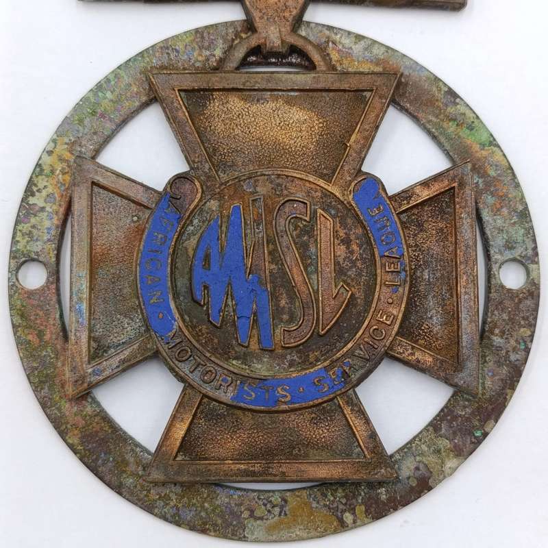 Vintage African Motorists Service League safety service car medal badge