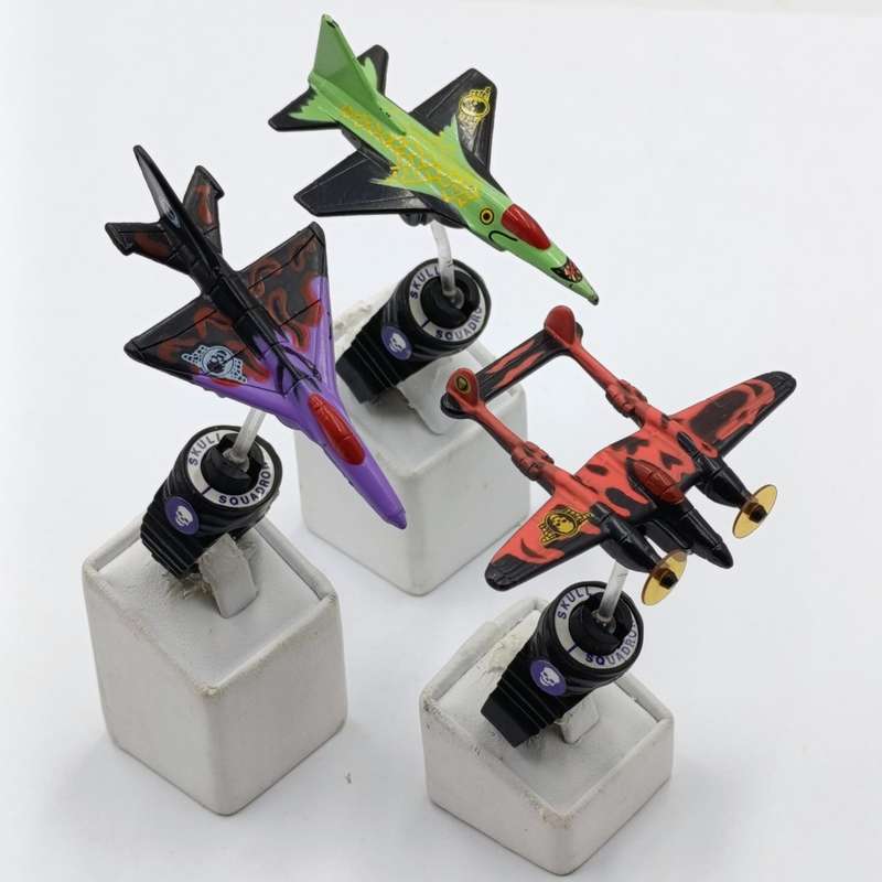 Set of 3 Vintage Matchbox Ring Raiders skull squadron jet planes