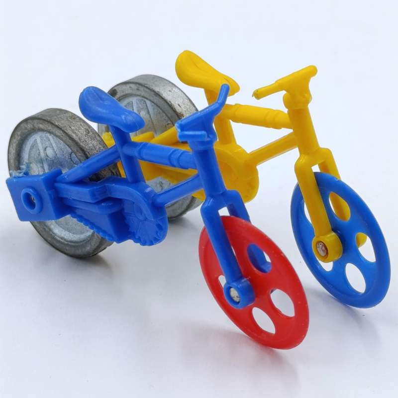 Pair of vintage Pull cord acrobatic bikes with one rip cord - handles broken