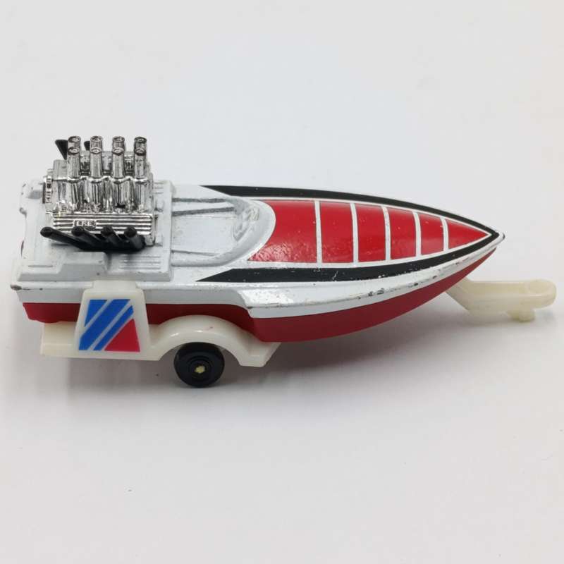 Vintage Matchbox Superfast Seafire boat on trailer