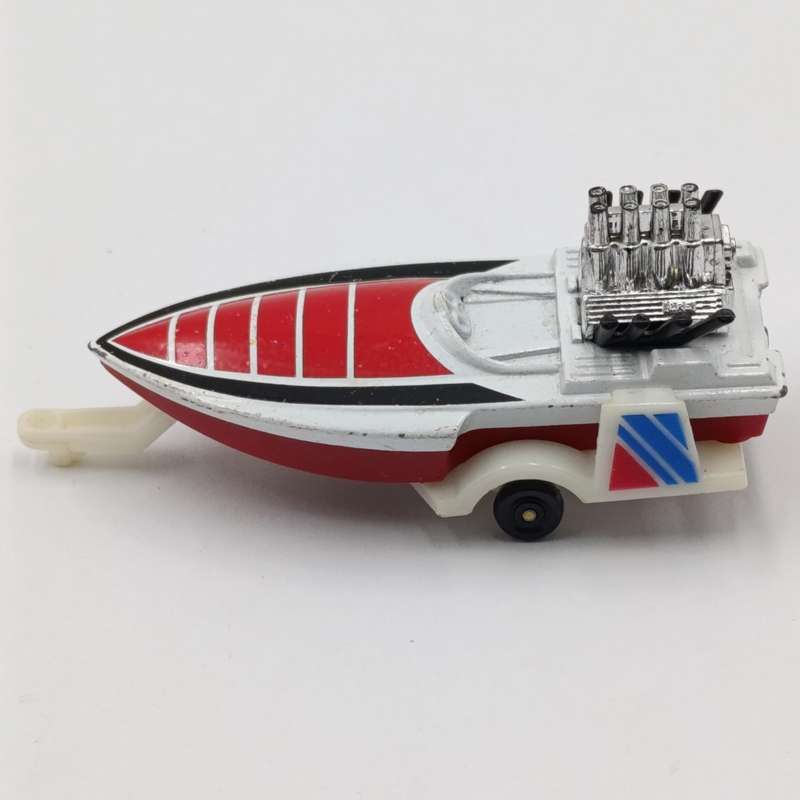 Vintage Matchbox Superfast Seafire boat on trailer