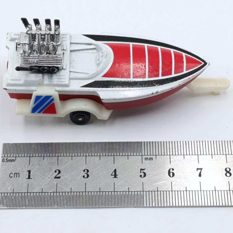 Vintage Matchbox Superfast Seafire boat on trailer