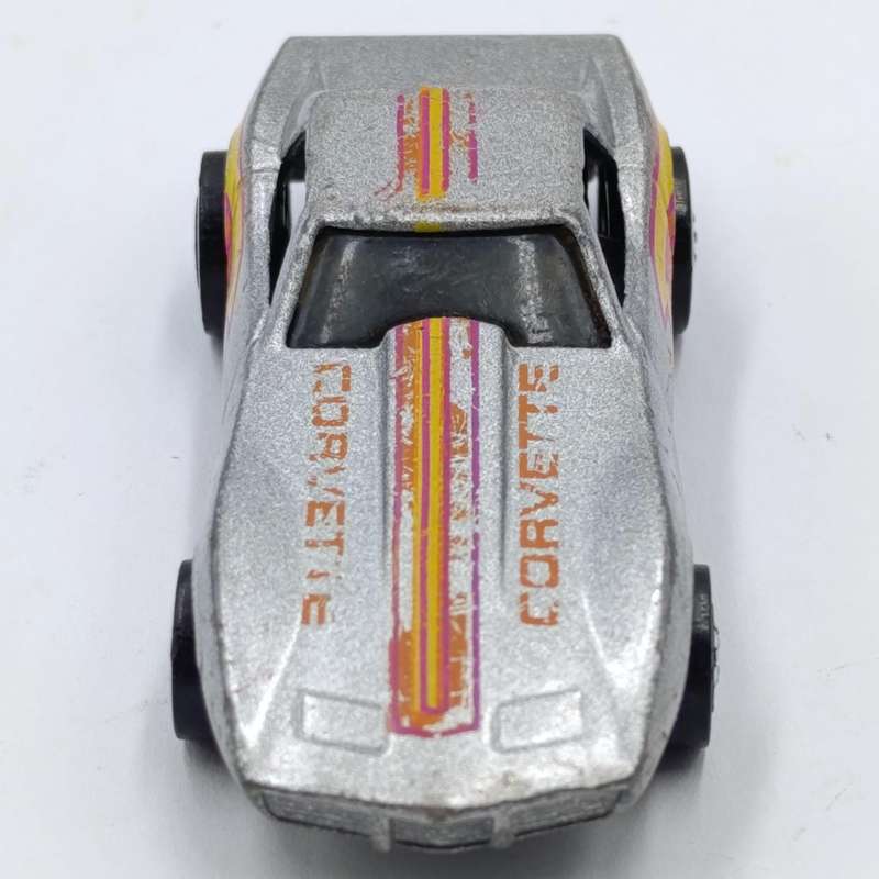 Vintage metalic-silver Hot Wheels Chevrolet Corvette die-cast toy car