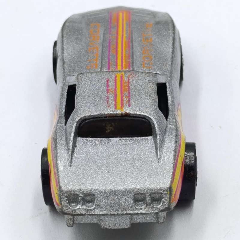 Vintage metalic-silver Hot Wheels Chevrolet Corvette die-cast toy car