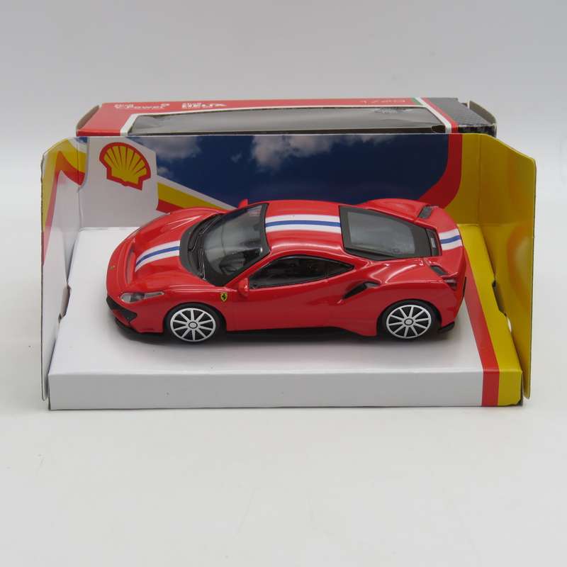 Bburago Shell V-Power Ferrari 488 Pista die-cast model car in box