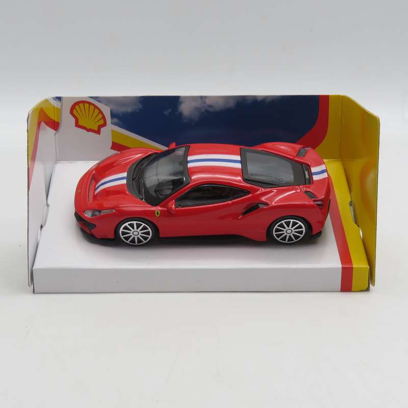 Bburago Shell V-Power Ferrari 488 Pista die-cast model car in box
