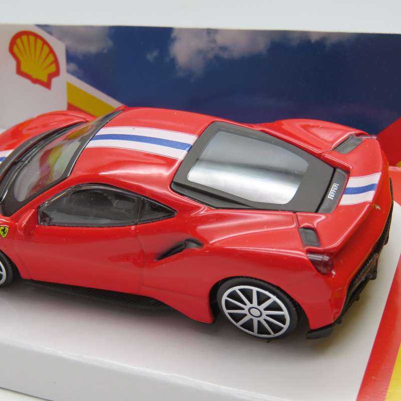 Bburago Shell V-Power Ferrari 488 Pista die-cast model car in box