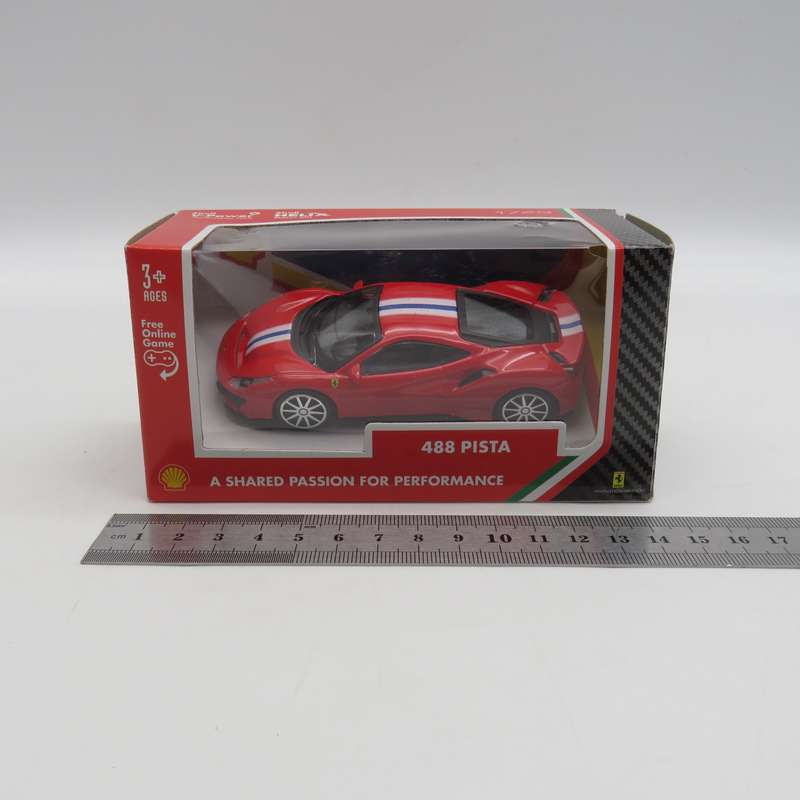 Bburago Shell V-Power Ferrari 488 Pista die-cast model car in box