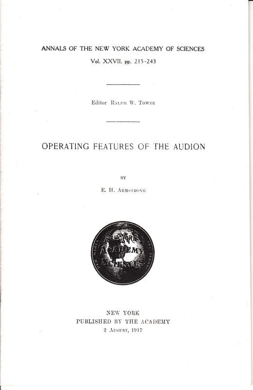 Operating Features of the Audion