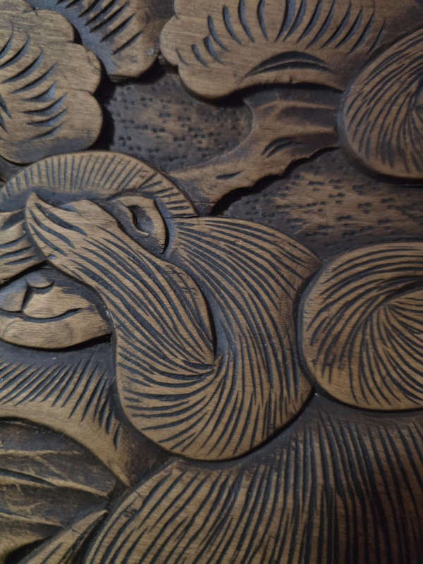 Antique Japanese Meiji-Era Floral Carved Table/Stool. Circa 1905