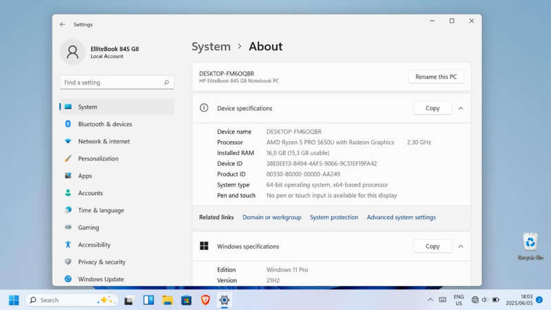 HP EliteBook 845 G8  Ryzen 5 | 16GB RAM | 512GB SSD | Backlit Keyboard | Windows 11 Pro