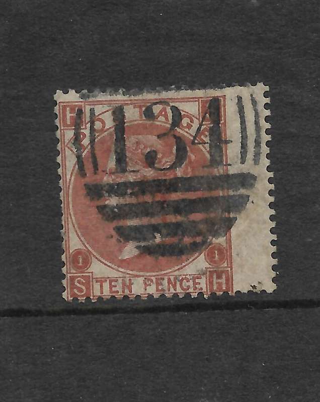 GB SG112, 10d Red-Brown, Used Wing Margin Cat £400