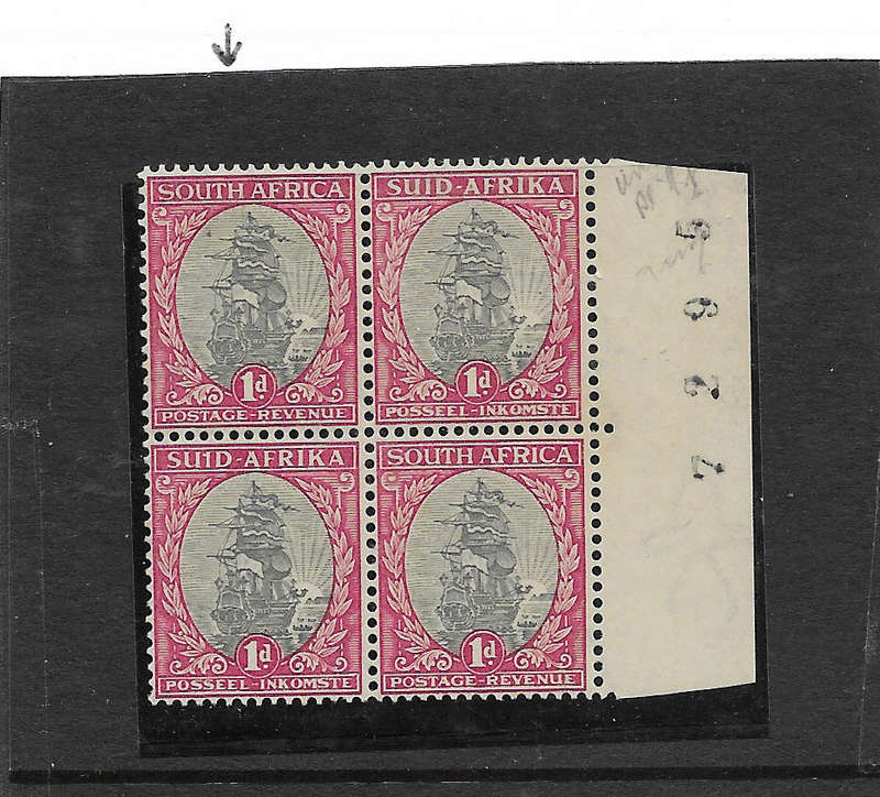 Union variety - 1 for I in SUID with cyl number - 1d grey & Carmine - Hinged