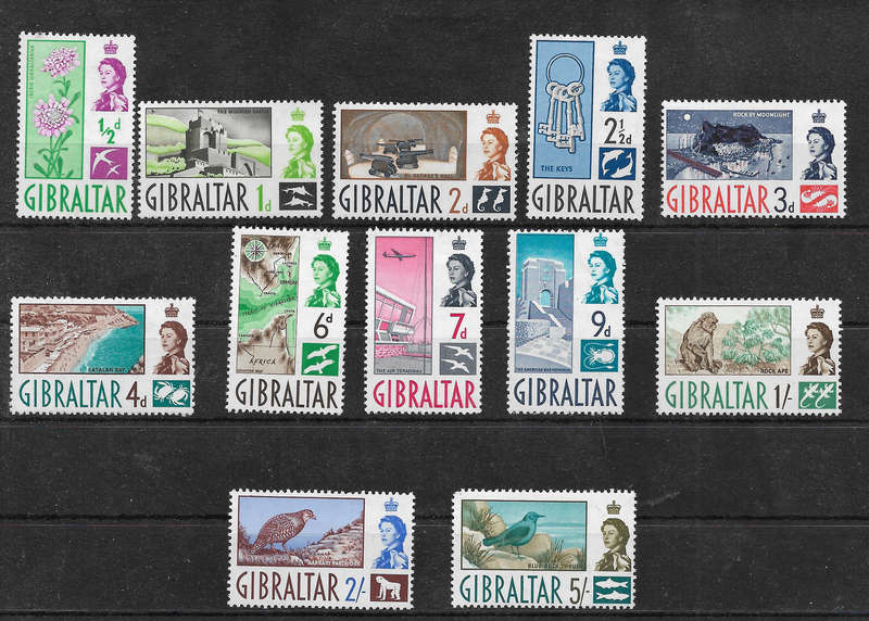 GIBRALTAR QEII SG160-171, 1960-62 upt to 5/ - LH MINT. CVR650