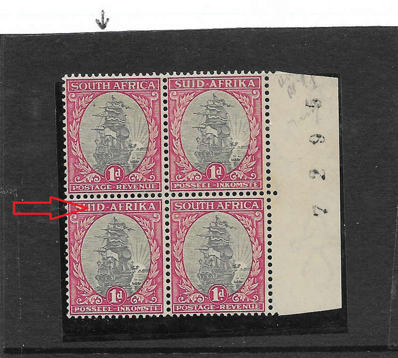 Union variety - 1 for I in SUID with cyl number - 1d grey & Carmine - Hinged