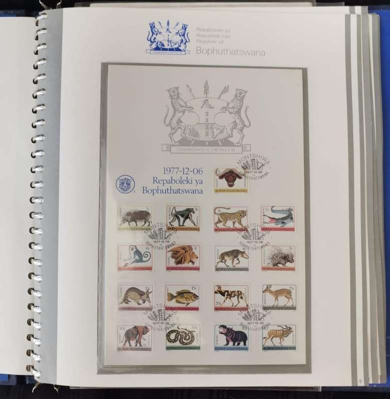 Bophuthatswana album official issue, FDCs, control blocks and stamps - neatly put together