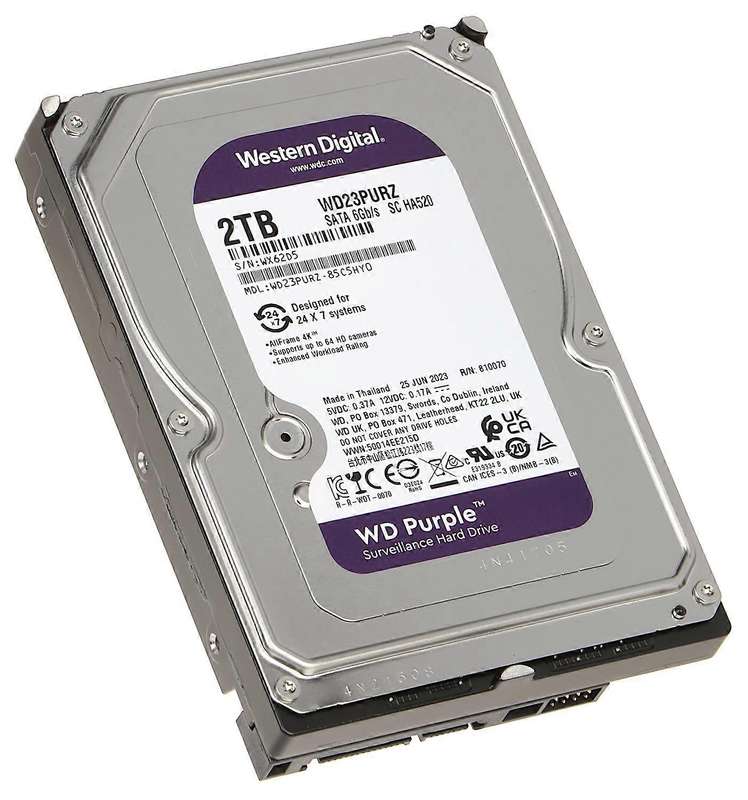 Western Digital Purple 2TB 3.5 Surveillance Internal Hard Drive
