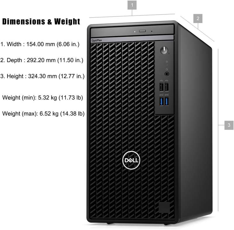 Dell Optiplex Tower 7010 (Intel Core i5 12th, 500GB SSD, 8GB RAM)